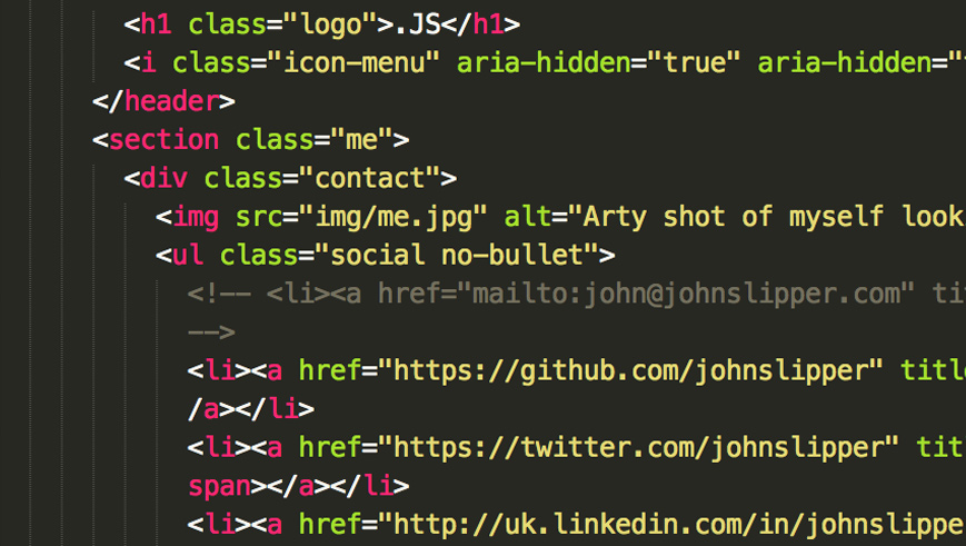 Screenshot of Sublime Text 2 editing a page from this website