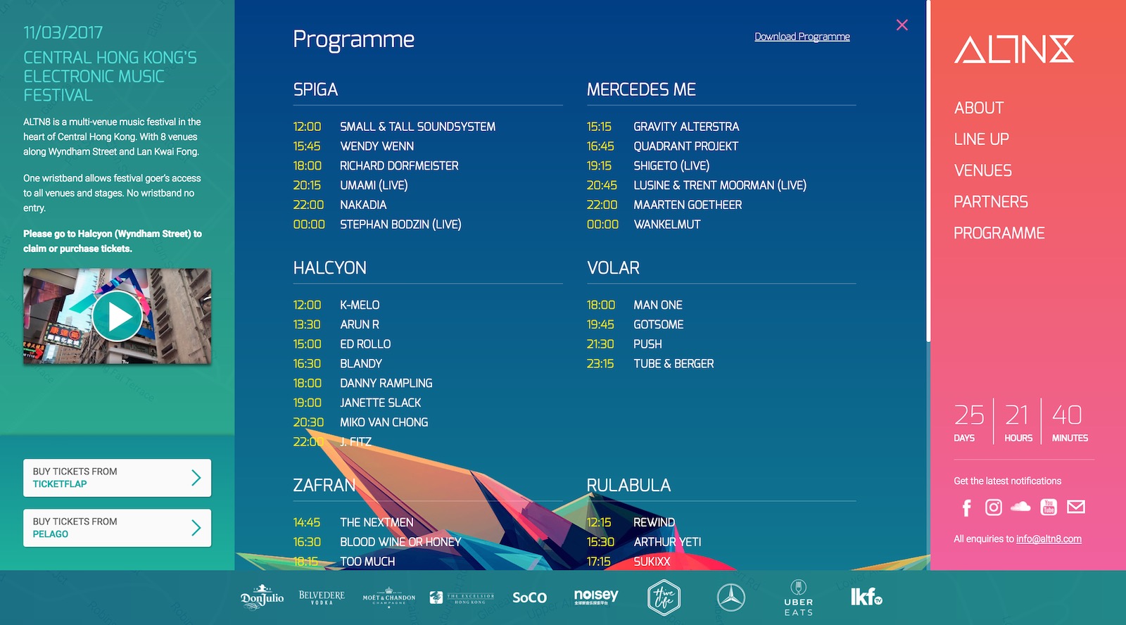 ALTN8 Festival 2017 website - Venue programme