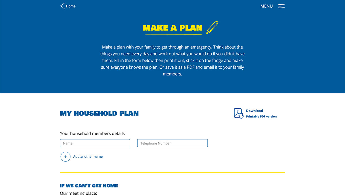 Never Happens? Happens website - Make a plan AngularJS app