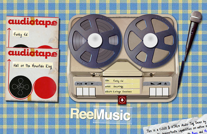 Screenshot of the ReelMusic reel-to-reel machine in action