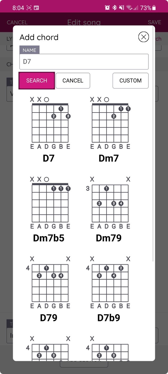 Search results for a chord being added